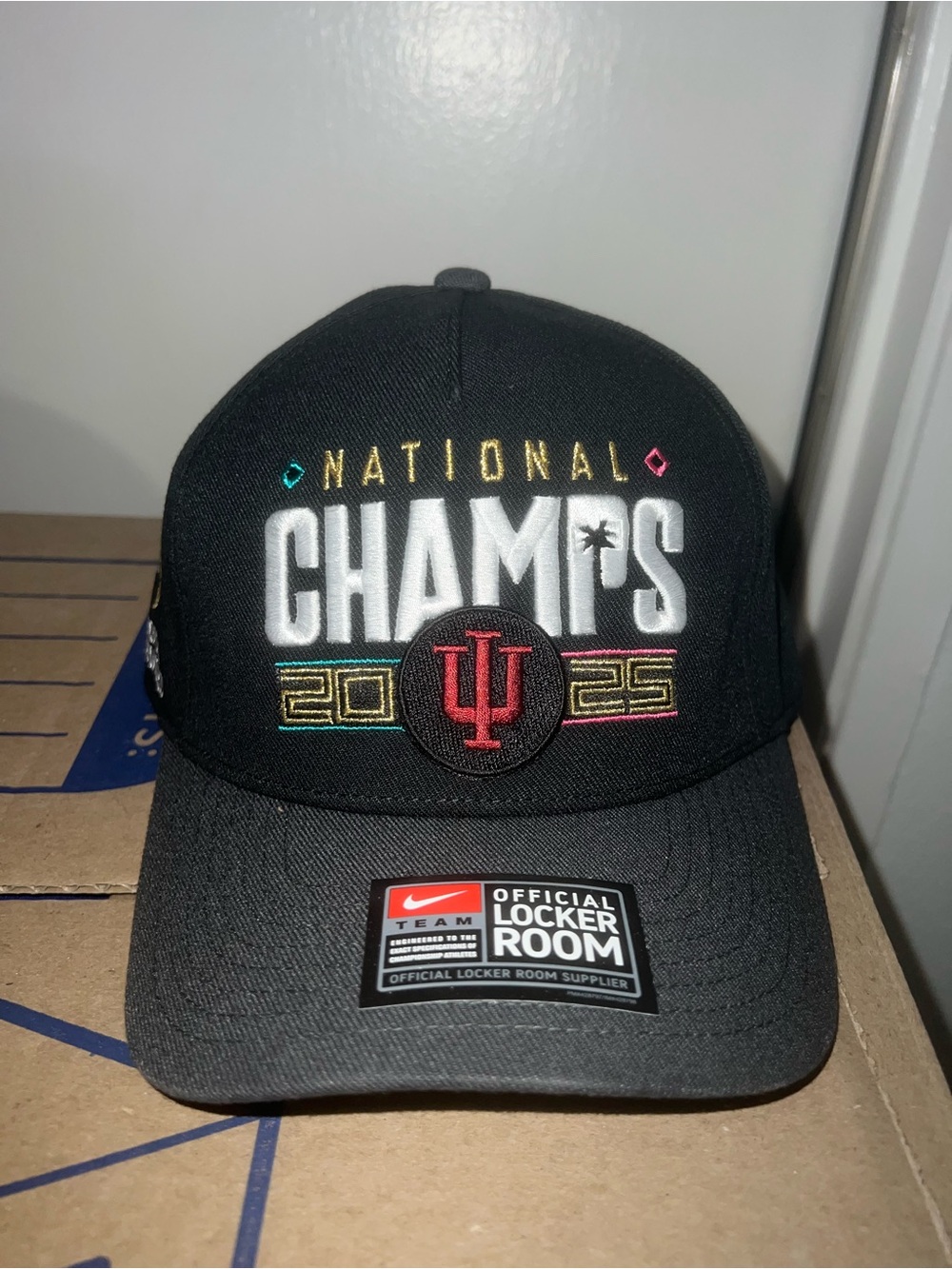 Nike Black National Champs Indiana Hoosiers 2025 Embroidered Cap
